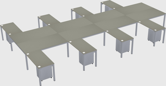 Shared l-shaped desk