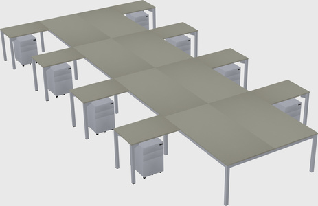 Shared l-shaped desk