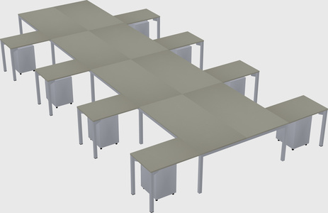 Shared l-shaped desk