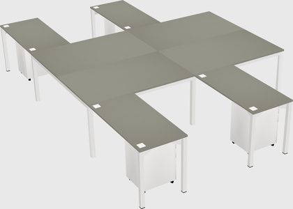 Shared l-shaped desk