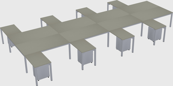 Shared l-shaped desk