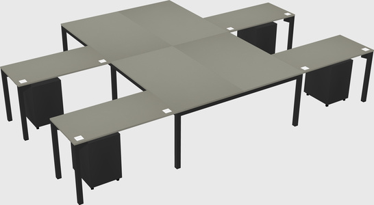 Shared l-shaped desk