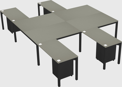 Shared l-shaped desk