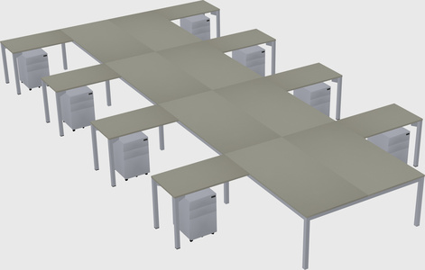 Shared l-shaped desk