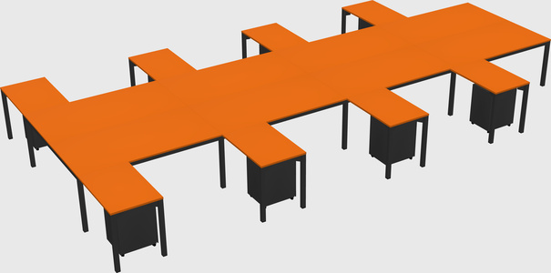 Shared l-shaped desk
