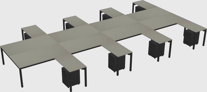 Shared l-shaped desk