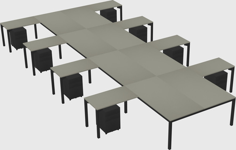 Shared l-shaped desk