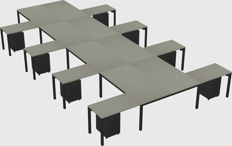 Shared l-shaped desk