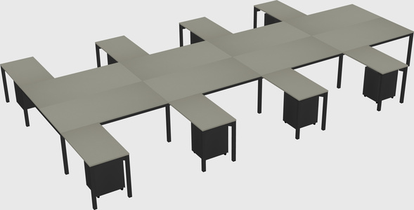 Shared l-shaped desk