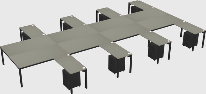 Shared l-shaped desk