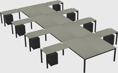 Shared l-shaped desk