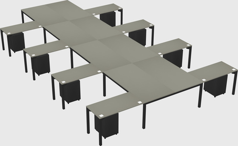 Shared l-shaped desk