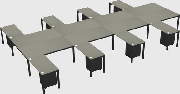 Shared l-shaped desk