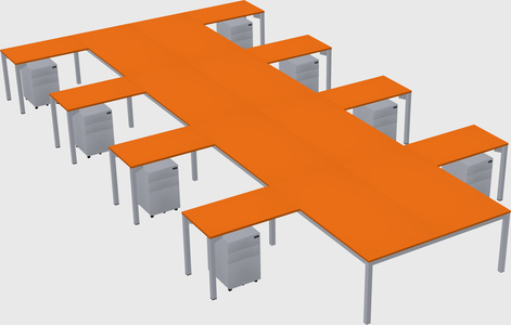 Shared l-shaped desk