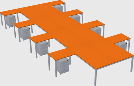 Shared l-shaped desk