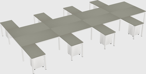 Shared l-shaped desk