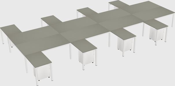 Shared l-shaped desk