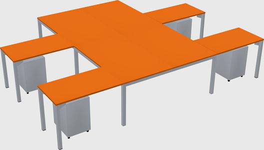 Shared l-shaped desk