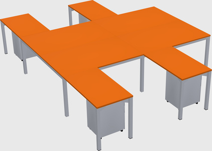Shared l-shaped desk