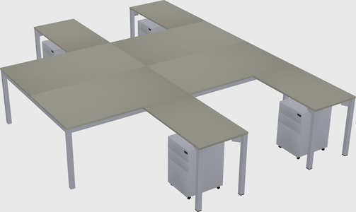 Shared l-shaped desk