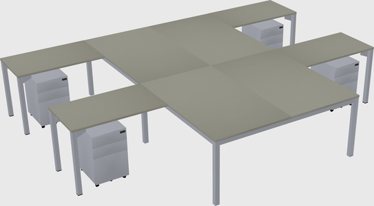 Shared l-shaped desk