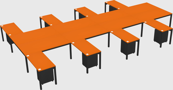 Shared l-shaped desk