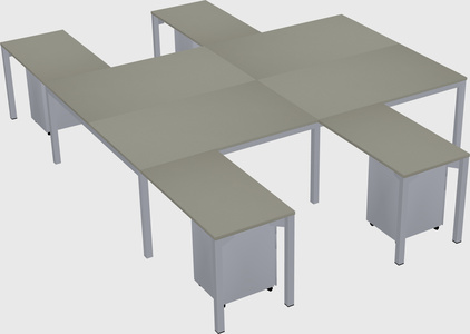 Shared l-shaped desk