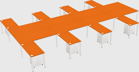 Shared l-shaped desk