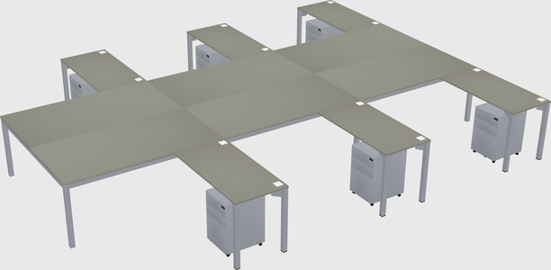 Shared l-shaped desk