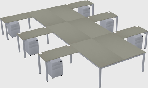 Shared l-shaped desk