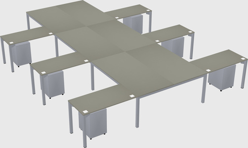 Shared l-shaped desk