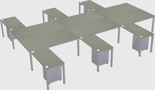 Shared l-shaped desk