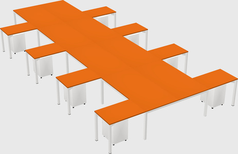 Shared l-shaped desk