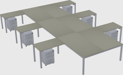 Shared l-shaped desk