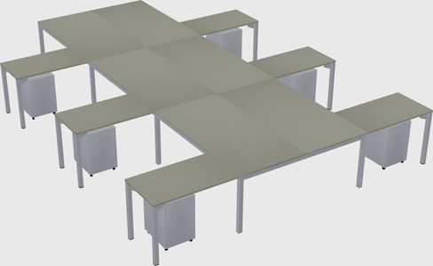 Shared l-shaped desk