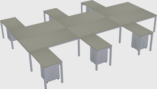 Shared l-shaped desk