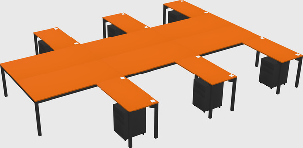 Shared l-shaped desk