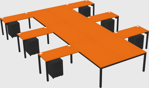 Shared l-shaped desk