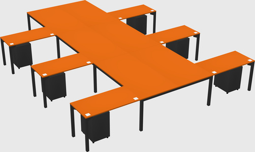 Shared l-shaped desk