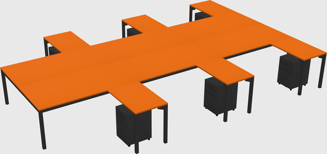 Shared l-shaped desk