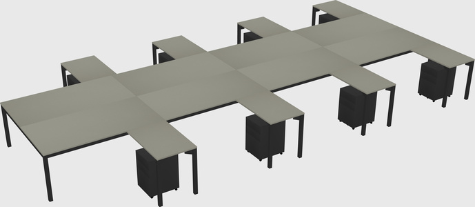 Shared l-shaped desk