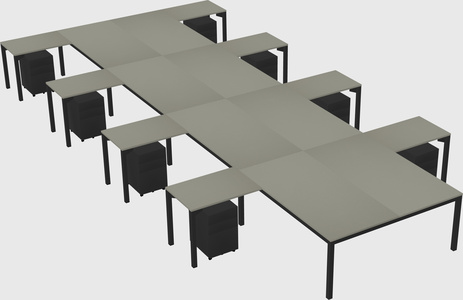 Shared l-shaped desk
