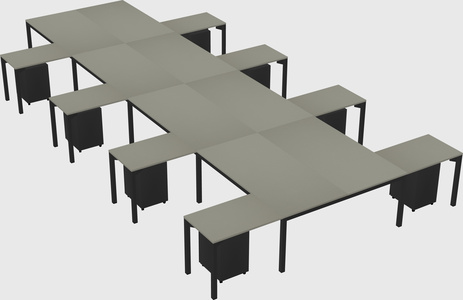 Shared l-shaped desk