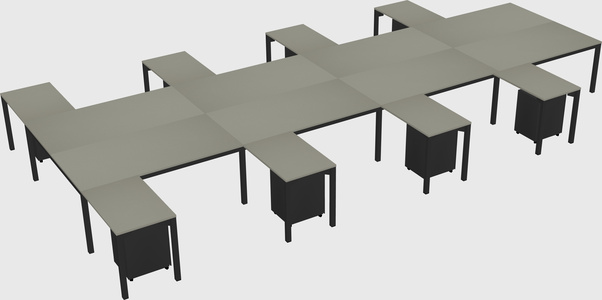 Shared l-shaped desk