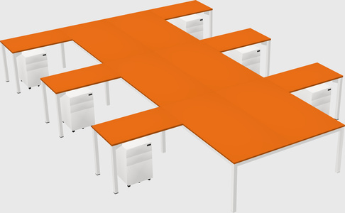 Shared l-shaped desk