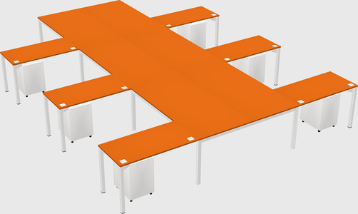 Shared l-shaped desk