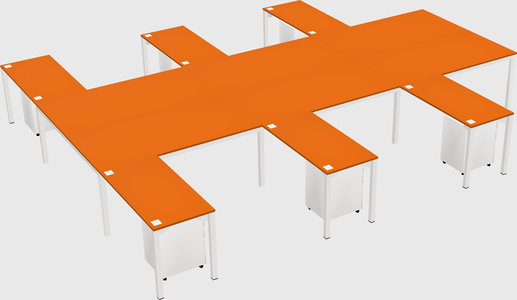 Shared l-shaped desk