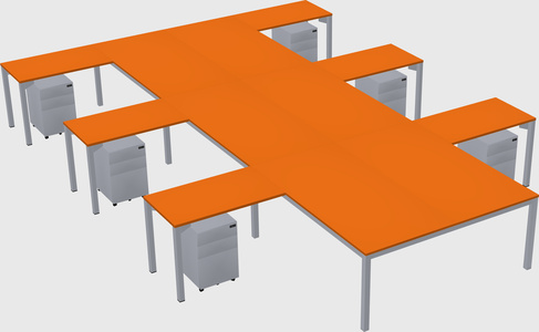 Shared l-shaped desk