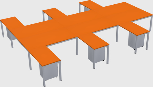 Shared l-shaped desk