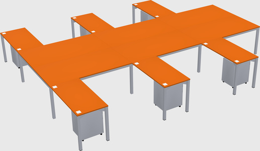 Shared l-shaped desk